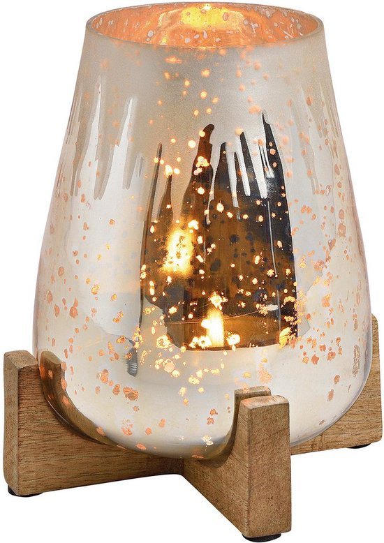 lantaarn mangohouten voet theelichthouder, kaarshouder, kerst, winter, design