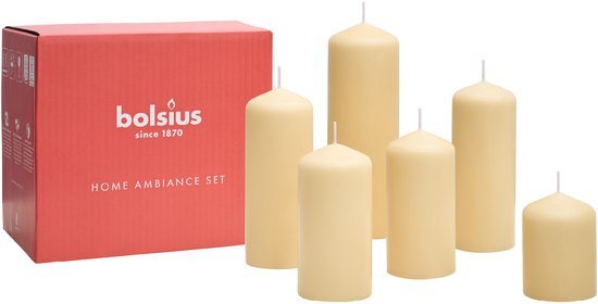 Bolsius - Gladde Stompkaarsen set - Oat Beige - 6 stuks