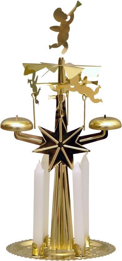 Angel Chimes Goud - Kerstmolen - inclusief 4 kaarsjes - Kerst Engeltjes - Originele Zweedse Angel Chimes