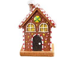 ShaSha Kerst gingerbread huis - Kerstbeeld - Kerstdecoratie - Kerstverlichting - Kerstdorp met led verlichting - Peperkoekhuis - Bruin