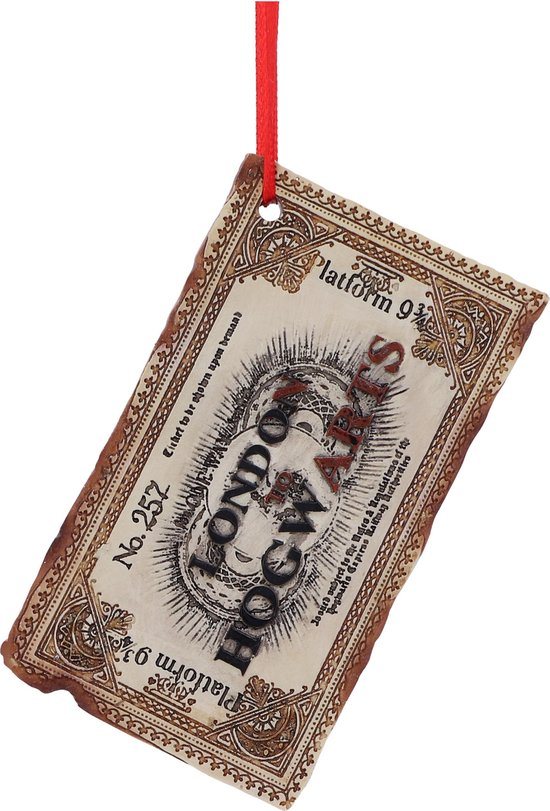 Nemesis Now Harry Potter Kerstbal Harry Potter Hogwarts Ticket Hanging Ornament 9.5cm Multicolours