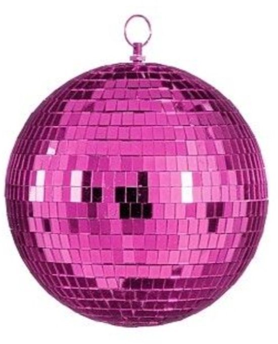 Mica Decorations Spiegelbal/Discobal fuchsia D20cm