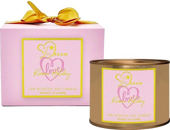 Life Dream Love Geurkaars – Cadeau Voor Haar – Zoete Geur – Valentijn – Geurkaarsen Geschenkset Mannen en Vrouwen – Kaarsen – Scented Candle – Nieuwjaarsgeschenk – Roze – Cadeau – Soja – Luxe – Interieur