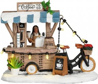 LuVille Kerstdorp Miniatuur Coffee to go - L14 x B8 x H11 cm