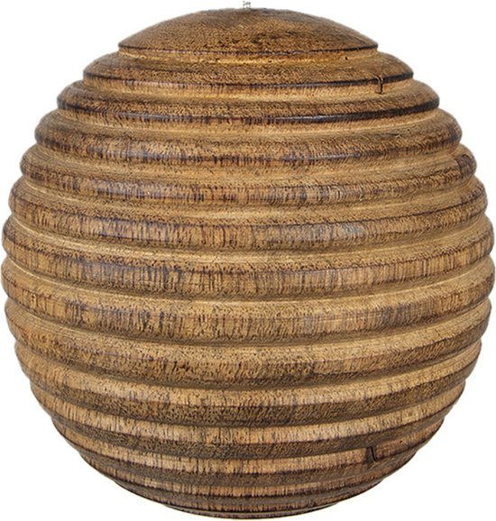 Clayre & Eef Kerstbal Overig Ø 12 cm Bruin Hout Kerstballen