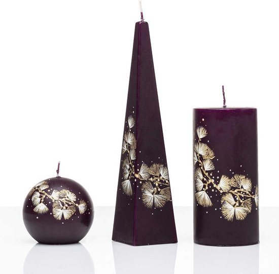 Kaarsen - Set Handgeschilderd - Bloemen - cadeau