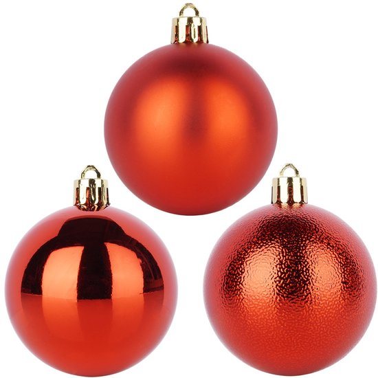Vilde Elegant - Kerstballen - Onbreekbaar - Rood - Set van 9
