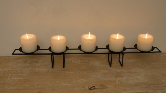 Frenzlights kandelaar kaarsenhouder Kerst design langwerpig voor 5 kaarsen sfeerverlichting kadotip cadeautip