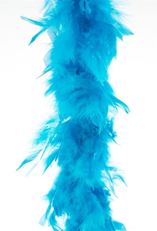 Boa kerstslinger - veren - turquoise blauw - 200 cm - kerstversiering - slingers - kerstboomversiering
