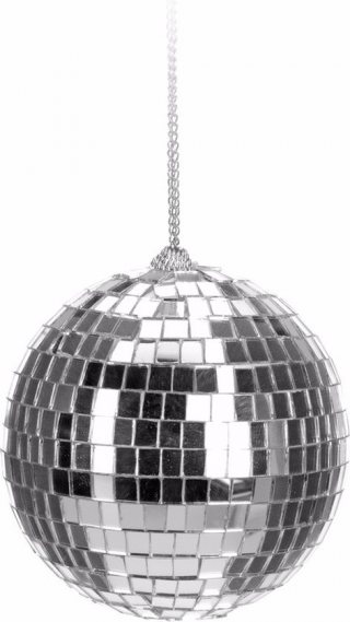 Disco kerstbal - zilver - D6 cm - glas/foam - discobal/discobol - kerstversiering