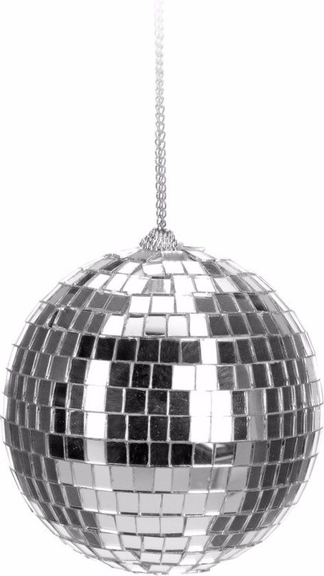 Disco kerstbal - zilver - D6 cm - glas/foam - discobal/discobol - kerstversiering