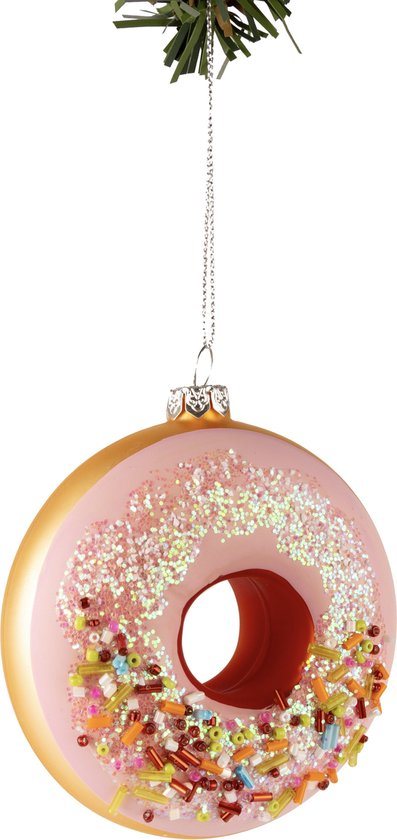 Nordic Light Kerstbal Donut Roze 10 cm
