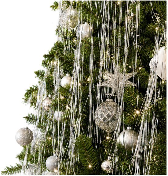 Inge Christmas Engelenhaar - zilver - 1x zakje - 50 cm - lametta haar - folie - tinsel - kerstversiering