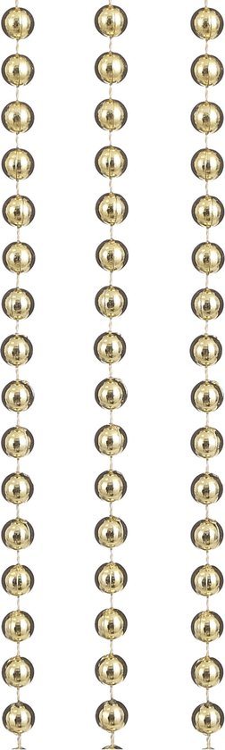 House of Seasons kralenslingers - kerstboom slingers - guirlandes - goud - 500 cm - Kerstversiering kerstslingers