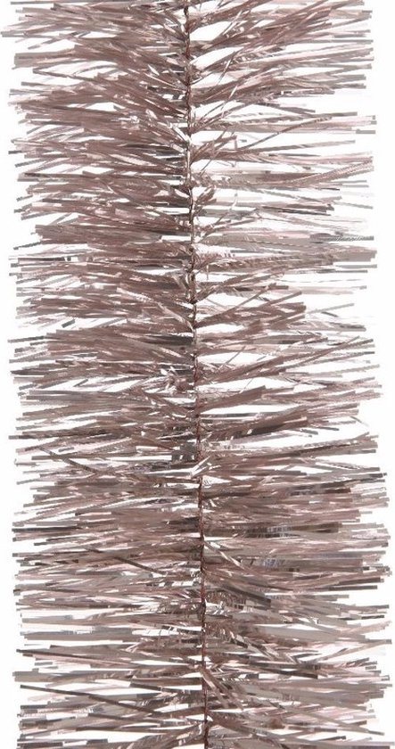Decoris kerstslinger - 3x - lichtroze - 270 x 7 cm - Guirlande folie lametta - kerstboomversiering