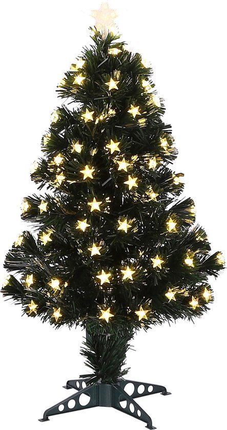 Luca Lighting Fiber optic kunstkerstboom - Sterren lampjes - 90 cm