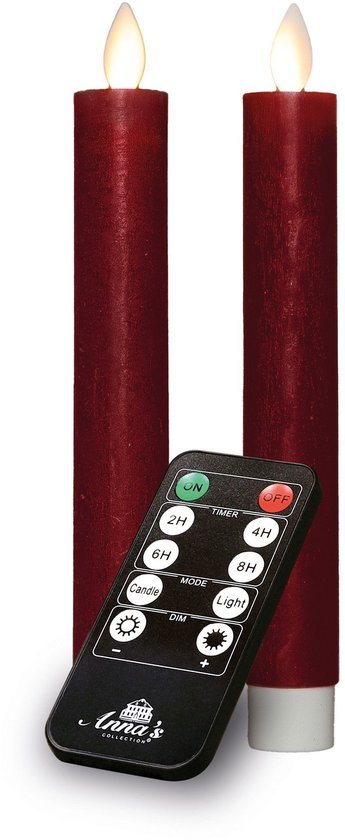 Annas collection - Dinerkaars-USB wax 18 cm bordeaux