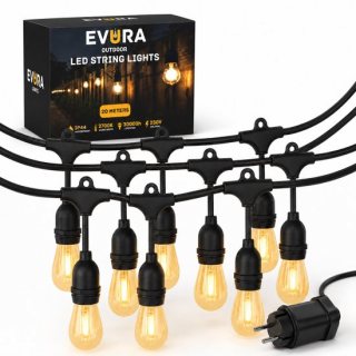 Evura Goods lichtsnoer - 20 meter - 32 LED lampen - warm wit - waterdicht - verlengbaar