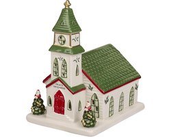 Miniatuur Kerstdorp Kerk Decoratie met LED Verlichting 16.5 cm Kerstboom Thema