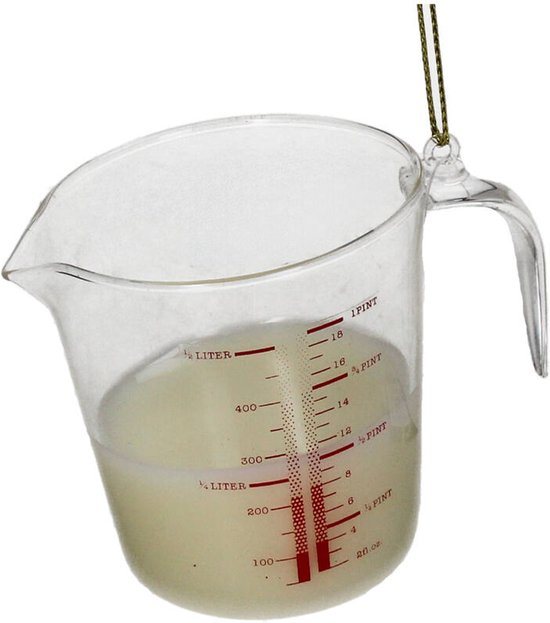 HD Collection Glazen kerstornament kerst hanger maatbeker 8 cm uit de collectie The Christmas Bakery - de Kerst Bakkerij