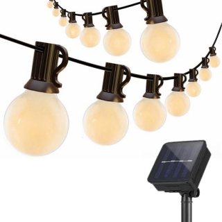 JPro Frigus 20 Warm Wit LED Lichtsnoer Buiten 3 meter Solar Tuinverlichting - Buiten Lichtslinger Waterdicht en Energiezuinig - 20 LED Lampen Tuin Verlichting op Zonne-Energie - 3+2m - ø5cm