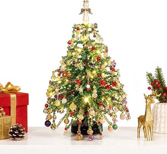DIY Kralen Kerstboom Knutselpakket - Kralenset - DIY Kerstboom van Kleurrijke Kralen - Kerstboom van kralen - Ornament Bedels - Ontspannend Handwerkproject - Tafeldecoratie - Kleurrijke kralen - Kerstversiering voor Bureaudecoratie