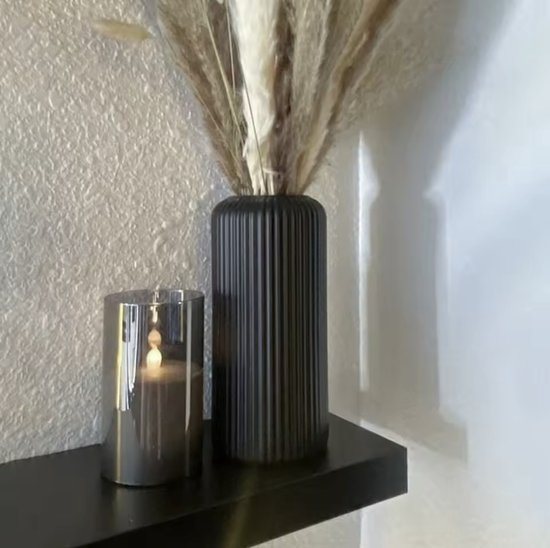 Luxe Zwarte Vaas - Moderne vaas - Kunststof - Moderne stijl - Huisdecoratie - Chique - Klassieke stijl - C2.2