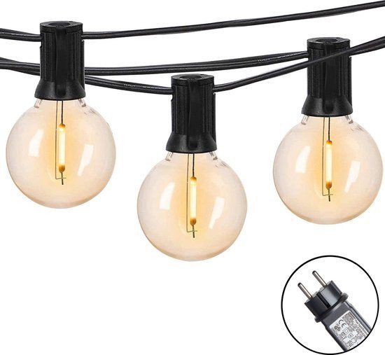 Lichtsnoer buiten - Filament - 25 LED Bollen - 10 meter - Tuinverlichting - Partyverlichting - Lampjes slinger - Lichtslinger - Feestverlichting - Partylights